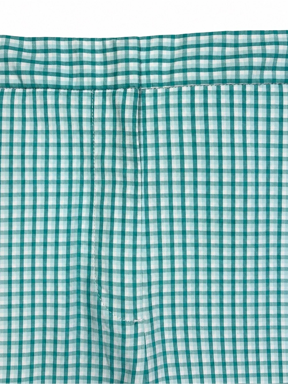 Talbots Heritage Gingham Bermuda Shorts Women’s Size 12 Long Aqua White - Picture 3 of 6
